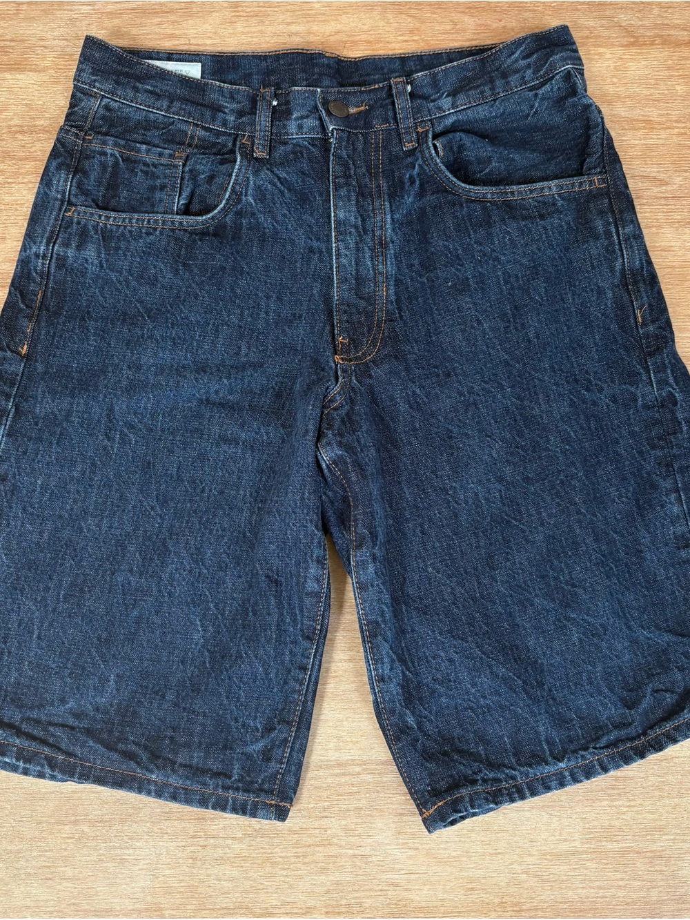 Zara Men's Dark Blue Denim Shorts